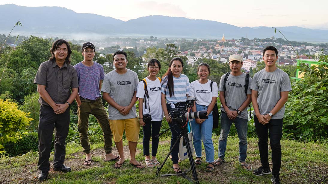 The crew above Keng Tung